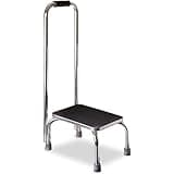 DMI Step Stool with Handle and Non Skid Rubber Platform, Lightweight and Sturdy Stool for Seniors, Adults and Children, Holds up to 300 Pounds with 9.5 Inch Step Up, 17.3"D x 12.3"W x 34"H, Chrome