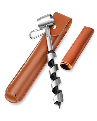 BURTOK Upgrade Bushcraft Tools, 1 X 10'' Hand Auger Wood Drill, Sharper Settlers Wrench for Easy Drilling, Protable Scotch Eye Auger, Outdoor Survival Gear for Camping Backpacking Hiking