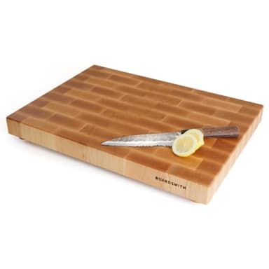 The Boardsmith Maple End Grain Cutting Board - Premium, Hand Crafted End Grain Wood Cutting Board for Kitchen - Butcher Block - Handmade Cutting Board (Large)