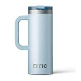 RTIC 20oz Road Trip Travel Mug with Lid and Handle, Insulated, Stainless Steel, Metal, Double Wall Vacuum-Insulation, Ceramic Lined, Portable Coffee, Tea Cup for Hot and Cold Drink, RTIC Ice Glitter