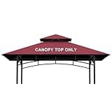 Grill Gazebo Replacement Canopy Top Only - 5' x 8' Outdoor BBQ Gazebo Canopy Roof, Waterproof Double Tiered Shelter Cover Fit for Gazebo Model L-GG001PST-F