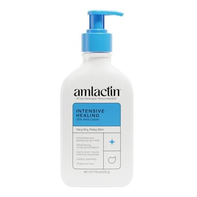 AmLactin Intensive Healing Body Lotion - Therapeutic Lotion for Extremely Dry Skin - No-Scrub Exfoliator and Moisturizer with 15% Lactic Acid AHA and Ceramides, 7.9 oz (Packaging May Vary)