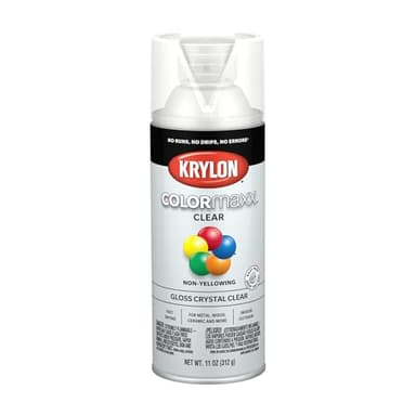 Krylon K05515007 COLORmaxx Acrylic Clear Finish for Indoor/Outdoor Use, Gloss Crystal Clear , 11 Ounce (Pack of 1)