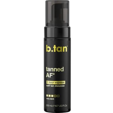 b.tan Dark Self Tanner Mousse | Get Tanned - Best, 1 Hour Express Sunless Tanning Foam, No Fake Tan Smell, Ultra Dark Bronzing Glow, Face & Body, Vegan, Cruelty Free, 6.7 Fl Oz