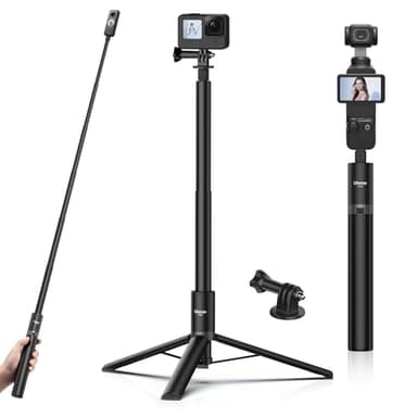 59in Invisible Selfie Stick Tripod for Insta360 X5/X4/X3/ONE X2/GO 3s/DJI Osmo 360, ULANZI TT52 Extension Pole Adjustable Waterproof Handle Grip for GoPro, DJI Osmo Pocket 3 Action 5 Pro/4