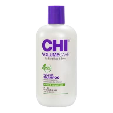 CHI VolumeCare Volumizing Shampoo, Increases Volume on Thin, Fine, or Flat Hair, Balances Moisture, Sulfate, Paraben, & Cruelty-Free, 12 Oz