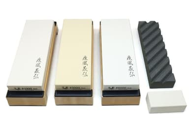Yoshihiro Professional Grade Toishi Japanese Whetstone Knife Sharpener Water Stones (SET)