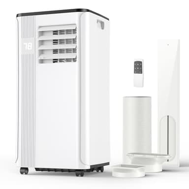 Portable Air Conditioners - 2026 Upgraded 10000 BTU Portable AC for Room up to 450 Sq. Ft, 3 in 1 AC Unit with 24H Timer, Smart Sleep Mode, Remote Control, Air Cooler for Bedroom Kitchen Small-Rooms