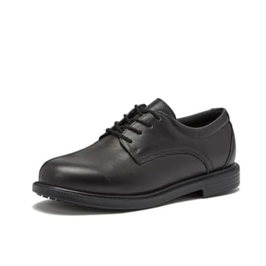 MAGNUM Active Duty Oxford Mens Work Shoes Non Slip, Black Leather Slip Resistant Work Shoes for Men - Black, 14 Extra Wide
