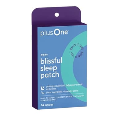 plusOne Blissful Sleep Patches – Magnesium and L-Theanine Patches to Promote Relaxation & Restful Sleep – Herbal, Vitamin-Infused Formula – Easy Peel & Stick – 14 Count
