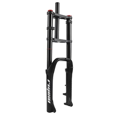 RUJIXU 20 Inch Fat Fork 4.0" Tire Disc Brake Travel 140mm MTB Bike Air Suspension Fork 1-1/8" DH Rebound Adjustment QR Electric Bicycle Front Fork 9x135mm (Color : Black, Size : 20inch)