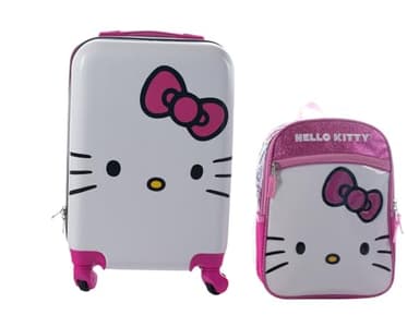 AI ACCESSORY INNOVATIONS Hello Kitty Girls Luggage and Backpack Set - 18" Luggage Suitcase With Wheels, 13.75" Backpack