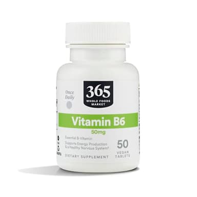 365 by Whole Foods Market, Vitamin B6 50mg, Vegan, 50 Tablets