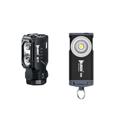 WUBEN E7 1800 Lumen Rechargeable Mini Flashlight with Magnet Bundle G2 EDC Flashlight Rechargeable, Super Bright 500 Lumens Keychain Flashlight, 5 Modes LED Pocket Flashlight
