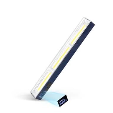 LETOUR Magnetic Light BAR, 11.81-inches 5000mAh 6000 Lumens Rechargeable Portable Lamp Built in 165 LED Bulbs,with Handy Hook with 2 Magnets Endurance