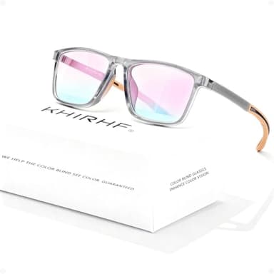 Khirhf Color Blind Glasses for Men, Red-Green ​Colorblind Correction Glasses​, Color Correcting & Enhancing Eyeglass for Outdoor Use