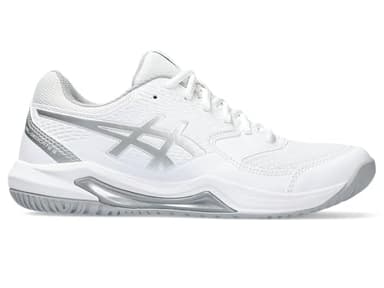 ASICS Women's Gel-Dedicate 8 Tennis Shoes, 9.5, White/Pure Silver