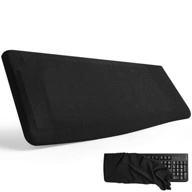 CaSZLUTION Keyboard Dust Cover, Covers Most 75% 80% 96% and Full Standard Size PC Keyboards, Stretch Fabric Anti-Dust Keyboard Sleeve Fits Keyboards from 14.9" x 5.9" up to 19.5" x 7.5", (Black, M)