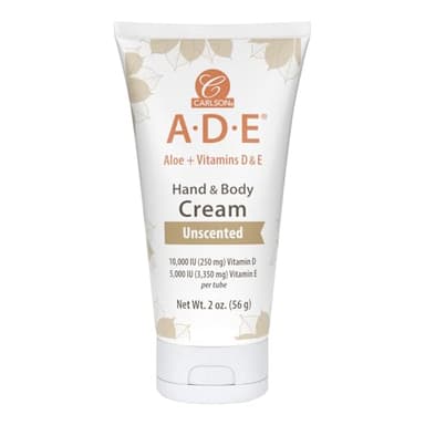 Carlson - ADE Hand and Body Cream, Avocado Oil, 20000 IU Vitamin D, 10000 IU Vitamin E, Unscented, 4 oz