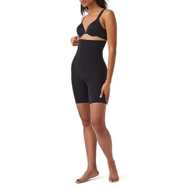 SPANX SPANXsculpt Power Series High-Waisted Mid-Thigh Short - Lightweight, All-Day Comfort - Core Control Shapewear - Black - Large