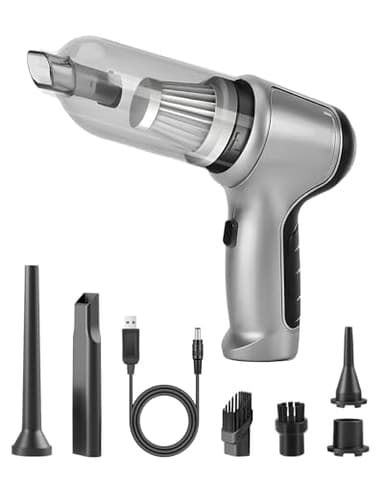 Lyrzzey Camping Vacuum Cleaner – Cordless Handheld 6kPa Suction for Tents, Cars, and Outdoor Gear – Sucks Up Bugs, Inflates Pillows, Blows Campfires – Lightweight & Portable, 0.66 lb