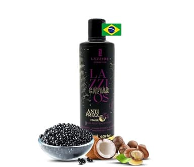 Lazzios Caviar Organic Hair Protein – Brazilian Professional Straightening & Smoothing Treatment – Formaldehyde-Free Formula with No Toxic Acids, Hyaluronic Acid, Keratin, Caviar & Argan Oil – 120 ml