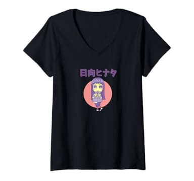 Womens Naruto Shippuden Chibi Hinata Anime V-Neck T-Shirt