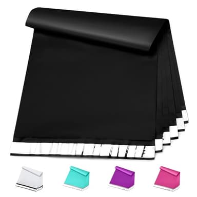 Metronic Black Poly Mailers 14.5x19 Large 100 Pack Self-Seal Shipping Bags, Packaging Envelopes for Small Business, Boutique, Clothing
