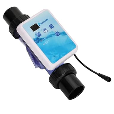 Salt Water Chlorine System for Above Ground Pools Up to 9000 Gallon, USA Titanium Cell Salt Chlorinator, with LED Control Panel, 2-Year Warranty