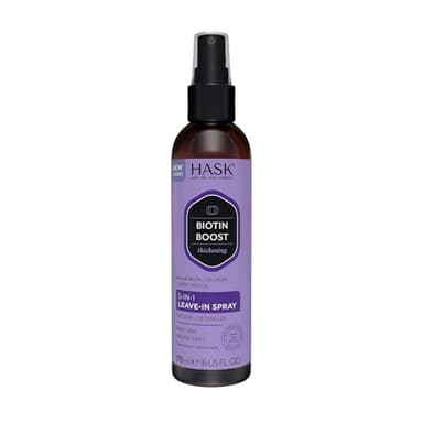 HASK Thickening BIOTIN 5-in-1 Leave In Conditioner Spray for all hair types, color safe, gluten free, sulfate free, paraben free - 6 Fl Oz