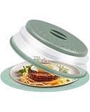 2 in 1 Silicone Microwave Splatter Cover Food, Microwave Mat Place Holders for Multi-use, Silicone Trivet, Pot Holders, Drying, Baking, Utensils Rest for Kitchen Counter Mat, Grey