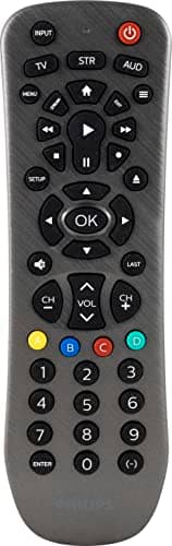 Philips Universal Remote Control Replacement for Samsung, Vizio, LG, Sony, Sharp, Roku, Apple TV, RCA, Panasonic, Smart TVs, Streaming Players, DVD, Simple Setup, 3 Device, Graphite, SRP3229G/27