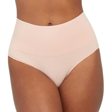 SPANX SPANXshape Everyday Shaping Brief - Core Control Shapewear Underwear - Invisible Under Clothes - Seamless Design - Vintage Rose - Medium