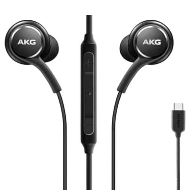 Original Samsung AKG USB-C in-Ear Earbuds with Mic & Remote – Wired Type-C Headphones for Galaxy S24 S23 S22 S21 S20 Ultra, Note 10+ and iPhone 15 Series – Braided Black