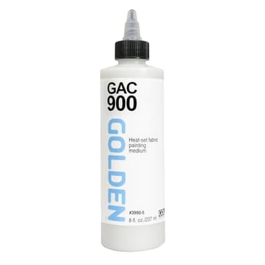 GAC 900 by GOLDEN, 8 oz Jar, Professional Fluid Mediums, Heat-Set Fabric Painting Acrylic Medium, For Wearable Fabrics
