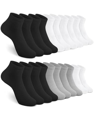 YSense 10 Pairs Womens Ankle Socks, Cotton Crew Gym Athletic Running Quarter Socks Women Men
