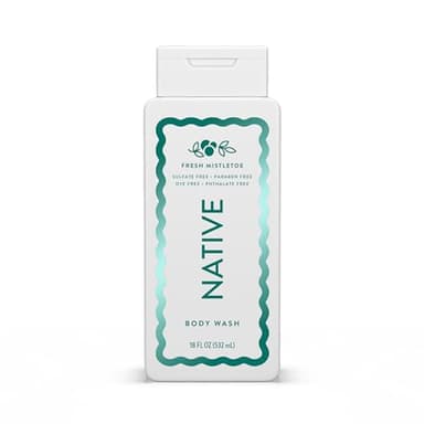 Native Body Wash, Holiday Edition, Fresh Mistletoe Scent, Contains Naturally Derived Ingredients | For Women & Men, Sulfate, Paraben, & Dye Free Leaving Skin Soft and Hydrated | 18 oz