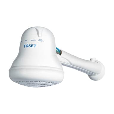 Foset Electric Shower Head - Instant Hot Water, 4 Temperature Settings, Hand Shower Head with 5 ft Hose Included (Model 49491)