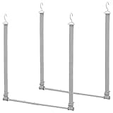 STORAGE MANIAC Hanging Closet Rod, Adjustable Width and Height Closet Hanging Organizer, Space-Saving Clothes Hanging Bar, Closet Extender Hanging Rod Double Closet Hanging Rod, 2 Pack Webbing