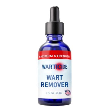 Liquid Wart Remover with 10% Salicylic Acid, Tea Tree & Cedar Leaf Oil - Max Strength Genital & Plantar Wart Treatment for Feet, Hands & Body - Made in USA - Freeze Off Alternative - 1 Fl Oz Dropper