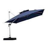 PURPLE LEAF 10ft Patio Umbrella Outdoor Square Umbrella Large Cantilever Umbrella Windproof Offset Heavy Duty Sun for Garden Deck Pool Patio, Navy Blue