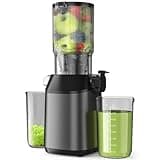 Cold Press Juicer, JoyBear Slow Masticating Machines with 5.3" Extra Large Feed Chute Fit Whole Fruits Vegetables Easy Clean Self Feeding Effortless for Batch Juicing, High Juice Yield, BPA Free 200W
