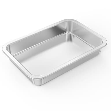onlyfire Stainless Steel Baking Pan Barbeque Grilling Pan for Baking Breads, Grilling Chicken, Vegetables, 12.4" X 8.5" X 1.9"