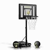 Steel Swimming Pool Basketball Hoop Set - Durable Backboard & Rim, 2 Balls, Pump & Tools - Adjustable Hoop for Kids & Adults, Outdoor Use