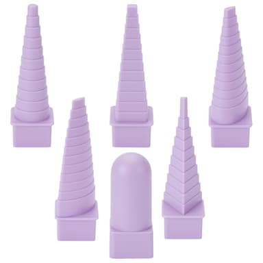 UNICRAFTALE 6Pcs 6 Styles Wire Wrapping Mandrel Plastic Jewelry Shape Mandrel Kit Medium Orchid Jewellery Making Bending Tools for Jewelry Wire Wrapping and Jump Ring Forming
