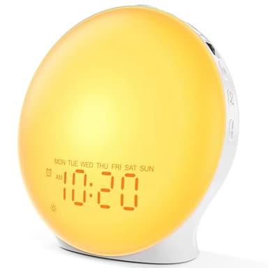 JALL Sunrise Alarm Clock White Noise Machine with 25 Nature Sleep Sounds, Fully Dimmable Clock for Bedrooms, Heavy Sleepers, 17 Light Modes, Bluetooth Speaker