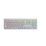 Cherry MX 2.0S Wired Gaming Keyboard with RGB Lighting - MX Black, Blue, Brown, Red and Silent Red Switches (White - Red Switch)