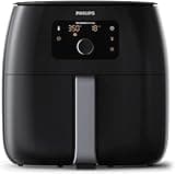 Philips Premium Airfryer XXL, Fat Removal Technology, 3lb/7qt, Rapid Air Technology, Digital Display, Keep Warm Mode, 5 Cooking Presets, HomeID App, Family Sized, Black (HD9650/96)