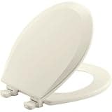 Bemis 500EC Durable Wood Toilet Seat with Easy Clean Hinges, Round, Biscuit