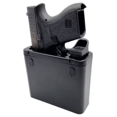 Mini TacBox SC - SubCompact Handgun Mountable Fast Access Holster Box for Vehicles, Home/Office & More (Black) 4.5 Long x 1.75 Wide x 3.75 Tall (Inches)